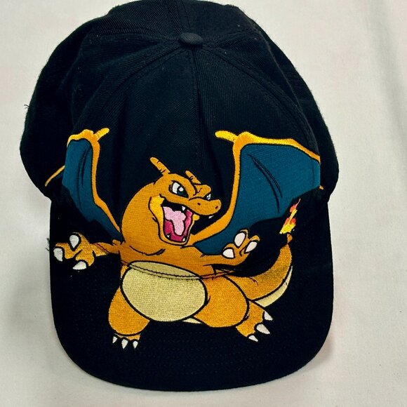~~Pokémon Charizard Snapback 3D Hat Embroidered Cap Black 2015 One Size - Picture 1 of 7